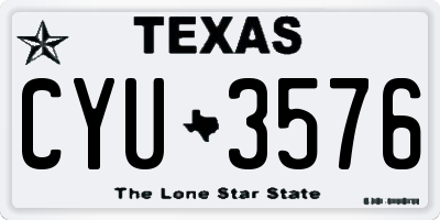 TX license plate CYU3576