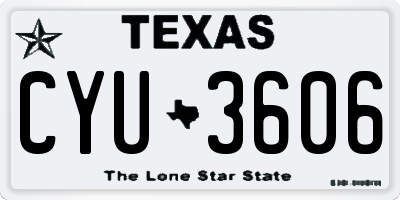 TX license plate CYU3606