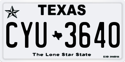 TX license plate CYU3640