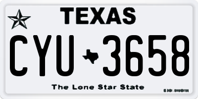 TX license plate CYU3658