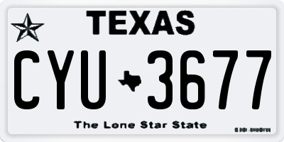 TX license plate CYU3677