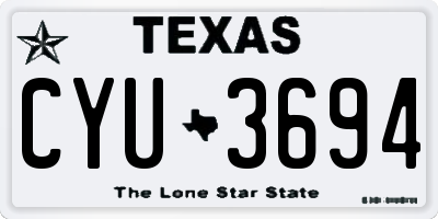 TX license plate CYU3694