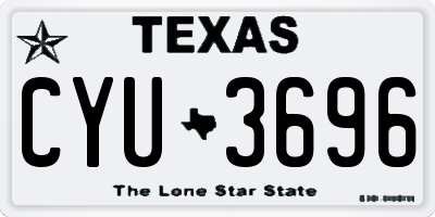 TX license plate CYU3696