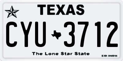 TX license plate CYU3712