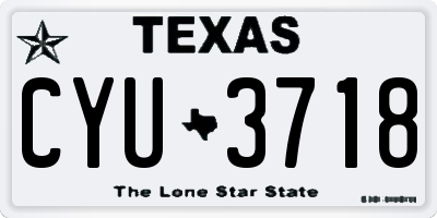 TX license plate CYU3718