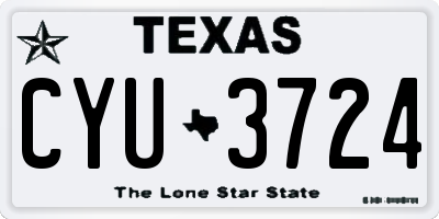 TX license plate CYU3724