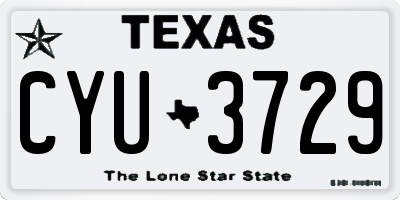 TX license plate CYU3729