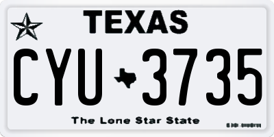 TX license plate CYU3735