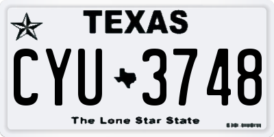 TX license plate CYU3748