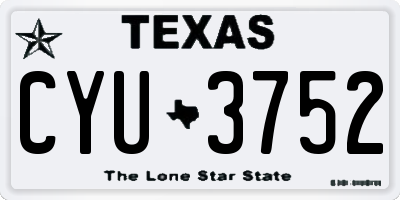 TX license plate CYU3752
