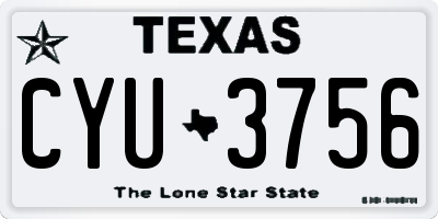 TX license plate CYU3756