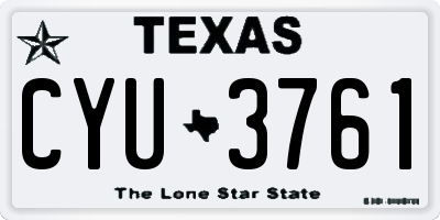 TX license plate CYU3761