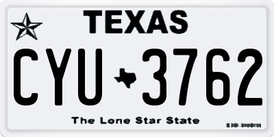TX license plate CYU3762
