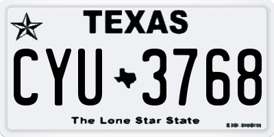 TX license plate CYU3768