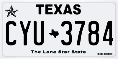 TX license plate CYU3784