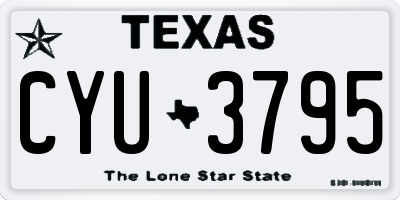 TX license plate CYU3795