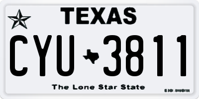 TX license plate CYU3811
