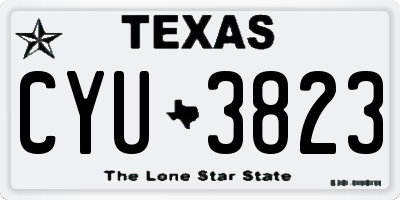 TX license plate CYU3823