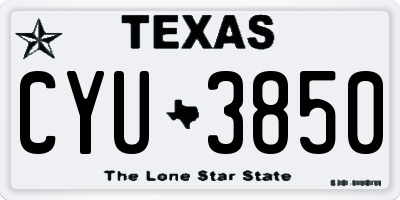 TX license plate CYU3850