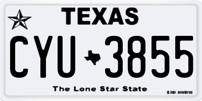 TX license plate CYU3855