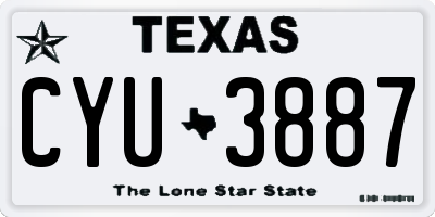 TX license plate CYU3887