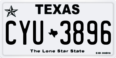 TX license plate CYU3896