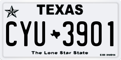 TX license plate CYU3901
