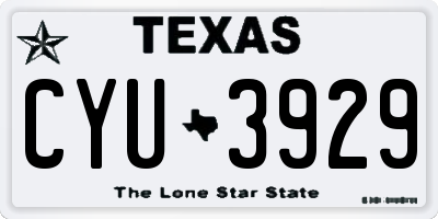 TX license plate CYU3929