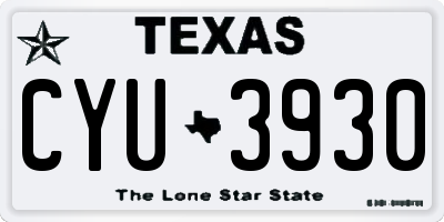 TX license plate CYU3930
