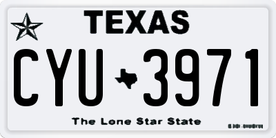TX license plate CYU3971