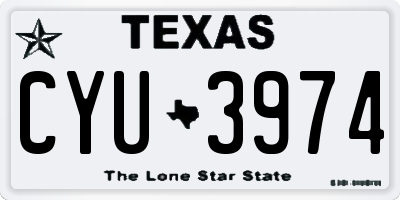 TX license plate CYU3974