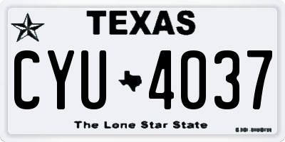 TX license plate CYU4037