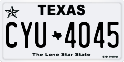TX license plate CYU4045