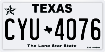 TX license plate CYU4076