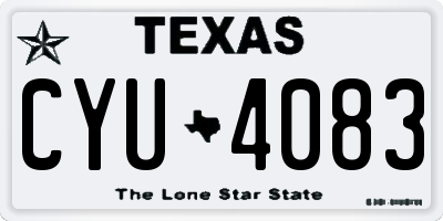 TX license plate CYU4083