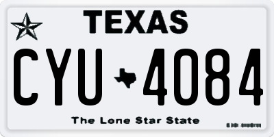 TX license plate CYU4084