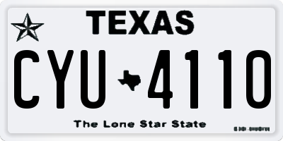 TX license plate CYU4110