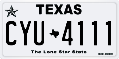 TX license plate CYU4111