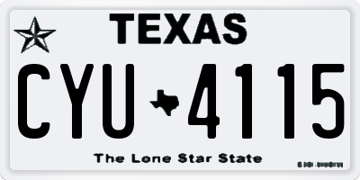 TX license plate CYU4115