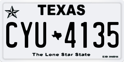 TX license plate CYU4135