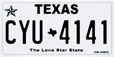 TX license plate CYU4141