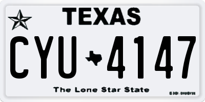 TX license plate CYU4147