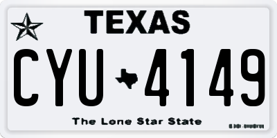 TX license plate CYU4149