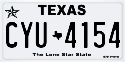 TX license plate CYU4154