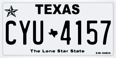 TX license plate CYU4157