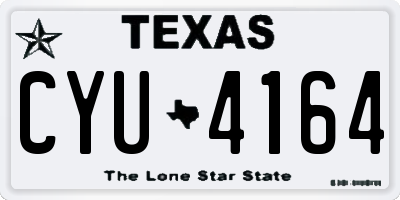 TX license plate CYU4164