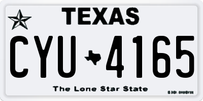 TX license plate CYU4165
