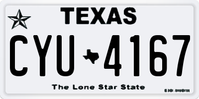 TX license plate CYU4167