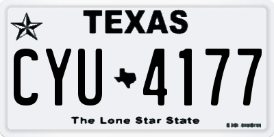 TX license plate CYU4177