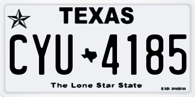TX license plate CYU4185